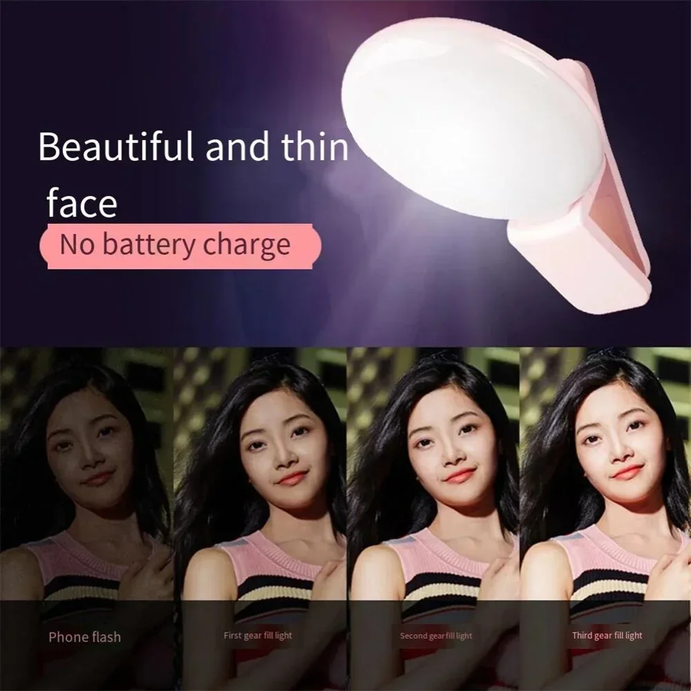 Mini Portable Selfie Ring Light LED Lamp USB Charging Photography Clip Ring Light Universal Mobile Phone Live Video Beauty Lamp gallery 5