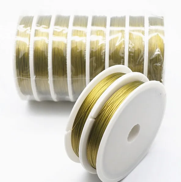 1pack Ball threading steel wire, ball  lead, gold stainless  color black adhesive coated  wire