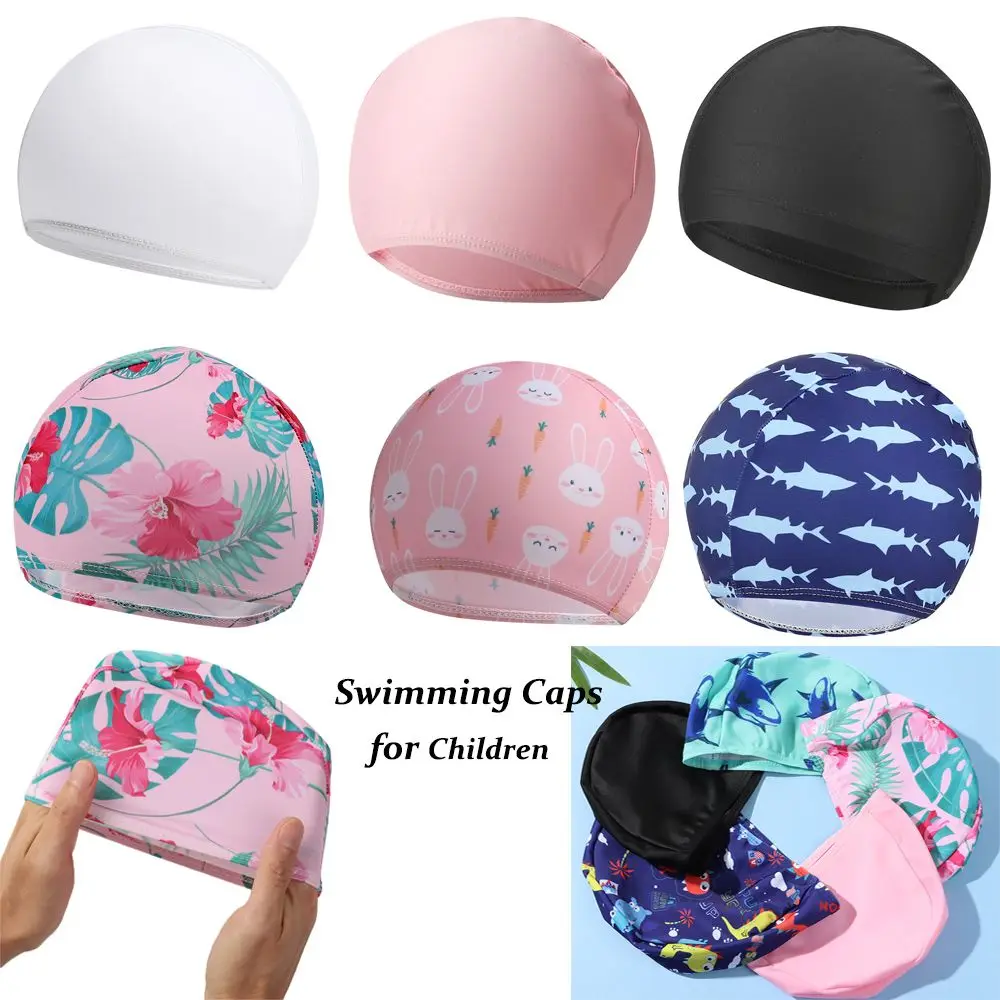 

Cute Boys Girls Swim Pool Cap Bathing Hat Swimming Caps High Elasticity Fabric