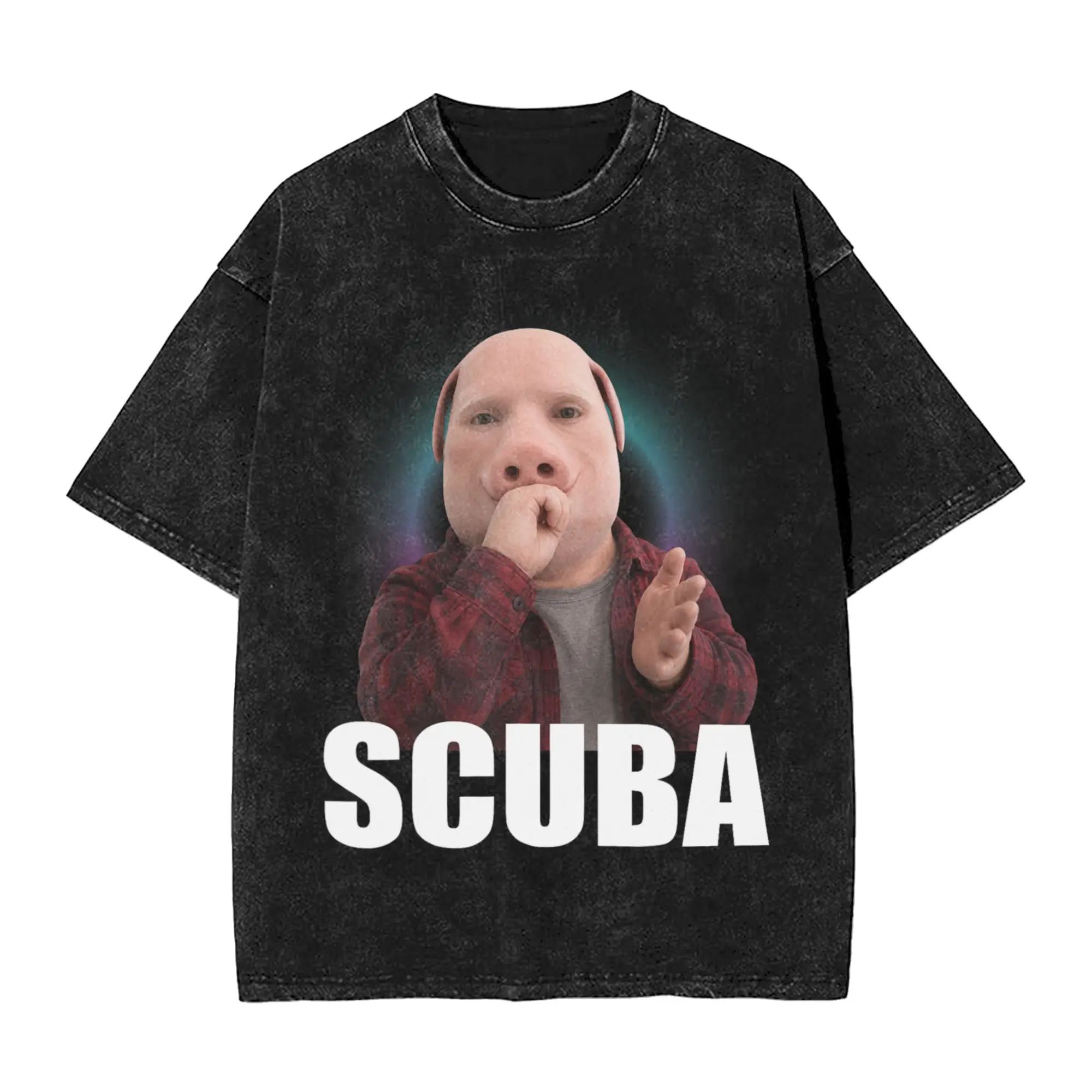 Funny Scuba Dance Meme John Pork BrainRot T-Shirts Men  Casual Cotton Tees Crew Neck Short Sleeve T Shirts Adult Tops