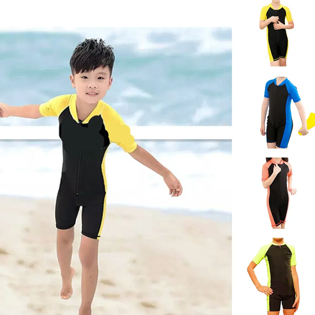 Kids Swimwear Summer Boys Swimsuit Girl Swimming Children Sport Sunproof Beachwear Baby Bathing Suit