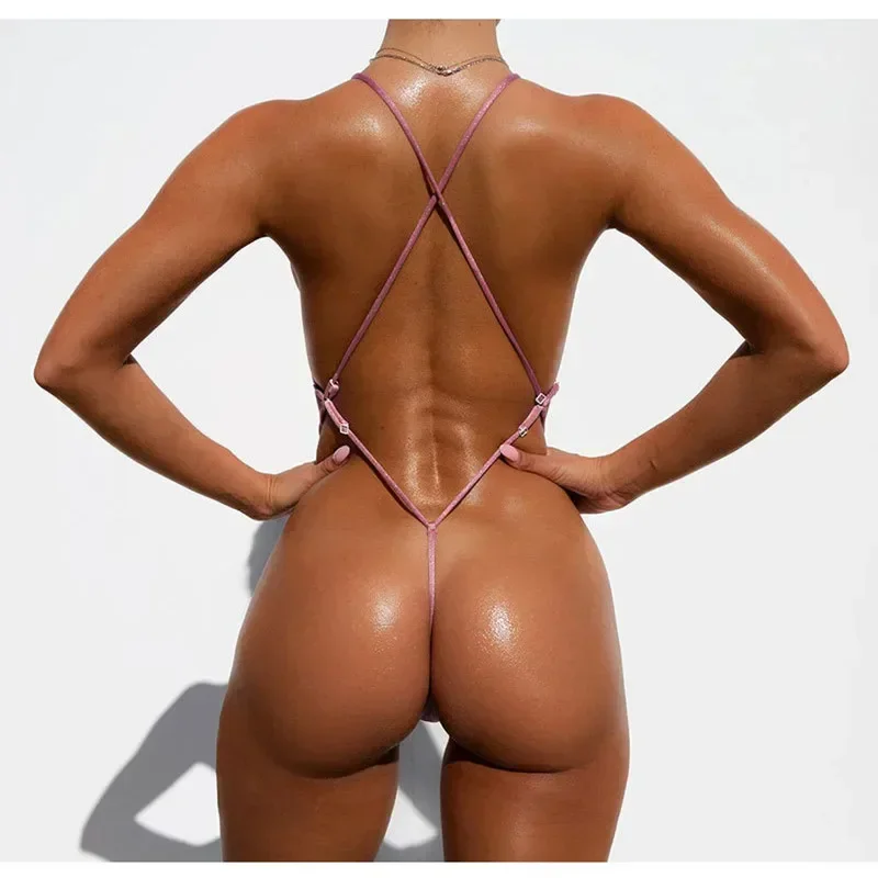 Sexy Backless Micro Bikini Set Women\'s Swimsuits Bandage Push Up Bikinis Brazilian Mini Swimwear Bathing Suit Monokini Bodysuit