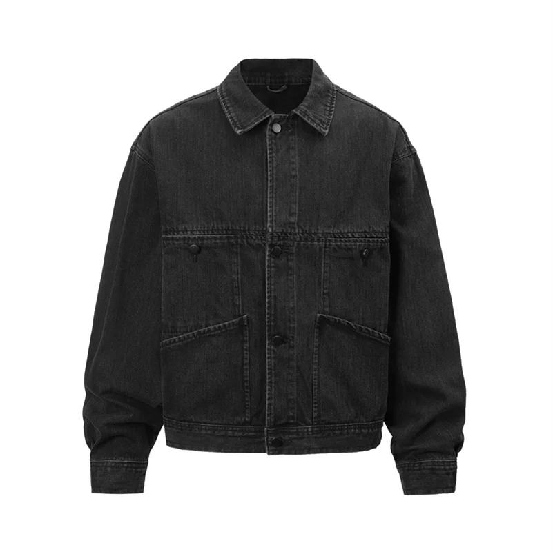 

Retro Solid Color Denim Jacket Men's Denim Top Jacket