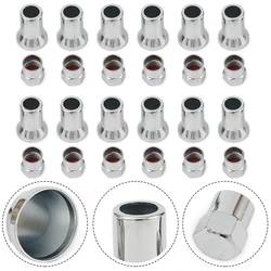 12Pcs/set Silver TR413 Chrome Auto Truck Tire Wheel Tyre Valve Stem Sleeves Hex Cap Auto Truck Parts Stem Sleeves 1.2x0.8cm