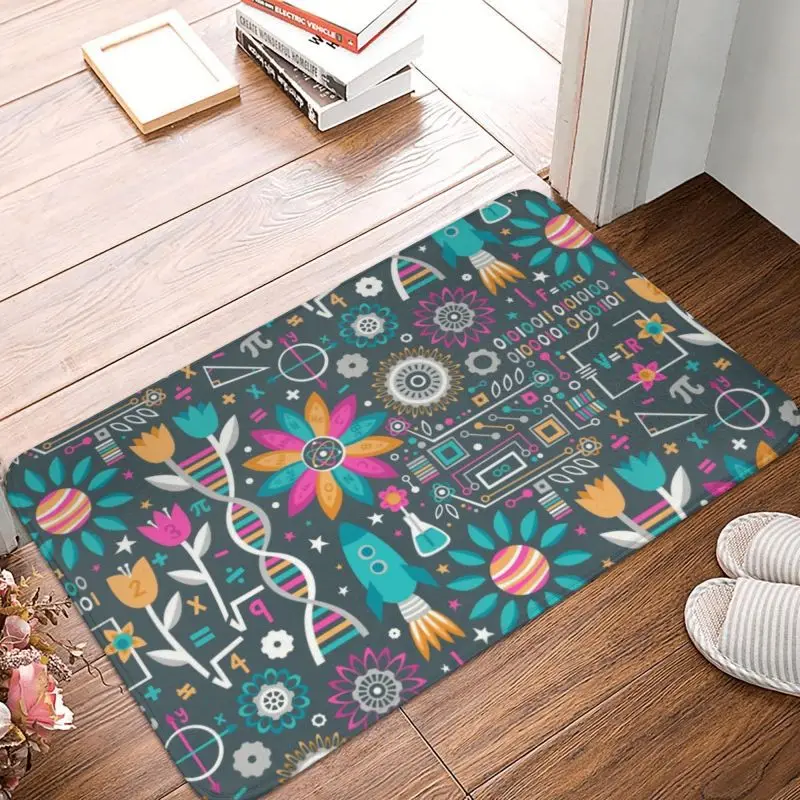 Flowers And Stems Doormat Anti-Slip Kitchen Bathroom Mat Living Room Floor Door Entrance Carpet Rug