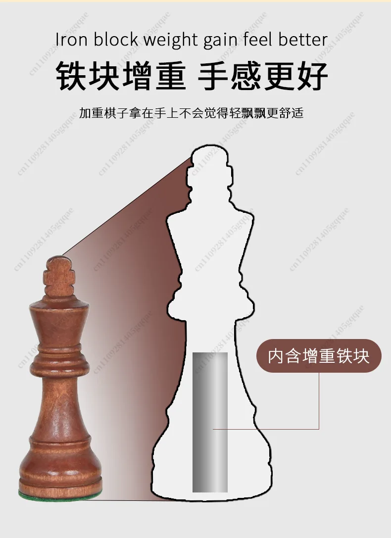 Premium Staunton Schachspiel 3,5-3,75 Zoll, Gewichtete Magnetische Holzfiguren, Turnierregelkonforme Größe – Detail 5