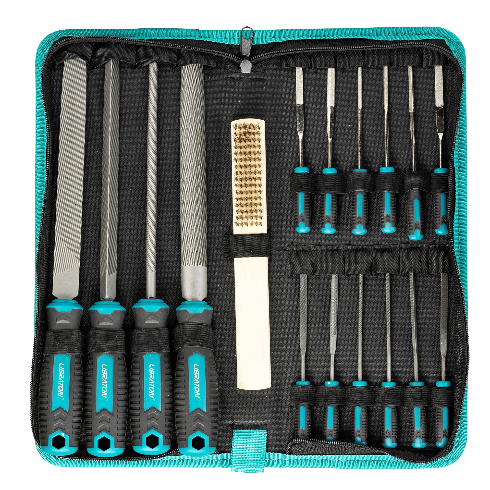 31PCS Metal File Set, Metal Files, 12 Needle Files For Metal, Steel, Wood, Metalworking, Woodworking, Hobby & Crafts, with Riffler File, 12 Sandpapers, Steel Brush, Carry Case