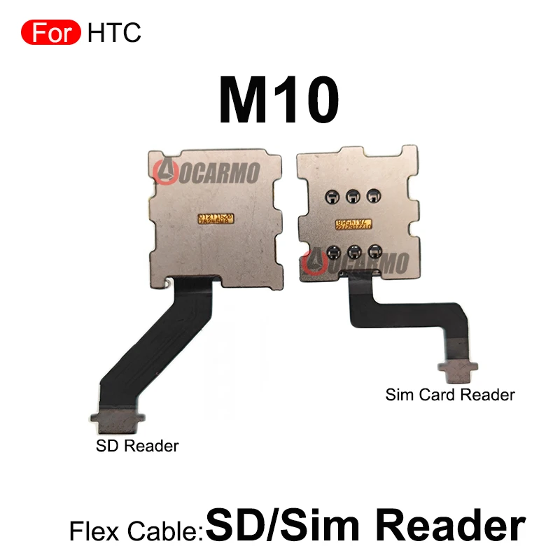 Piezas de repuesto, lector de tarjetas SD/Sim, soporte de bandeja Sim, Cable flexible para HTC M10