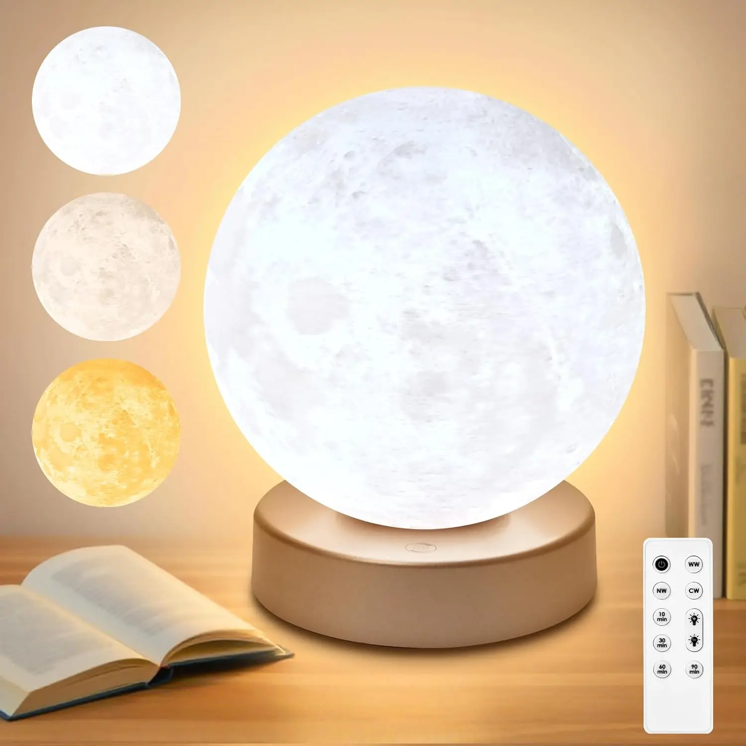 

Sun Lamp with 3 Color Temperatures, Adjustable Brightness, Timer & Remote for Home Office