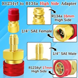 R1234yf to R134a Quick Coupler Adapter High Low Side Connector Conversion for R1234yf Refrigerant System Charging Hose Fitting