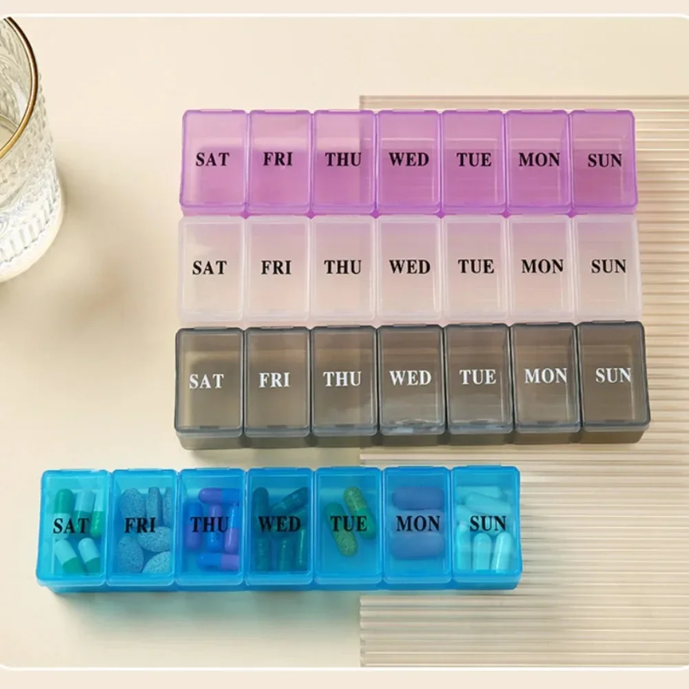 Hot New Weekly Premium Portable 7 Grids 1 Times A Day Pill Cases Box Storage Organizer Container for Vitamins Medicine Fish Oils