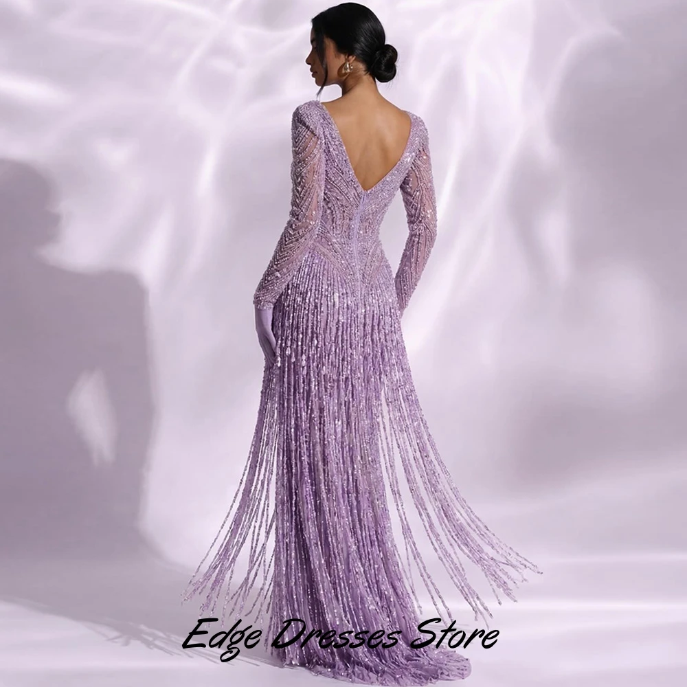 Luxury Beading and Sequined Homecoming Dress Fashion Long Sleeves Strapless Customized Prom Dress Elegant Straight Evening Dress