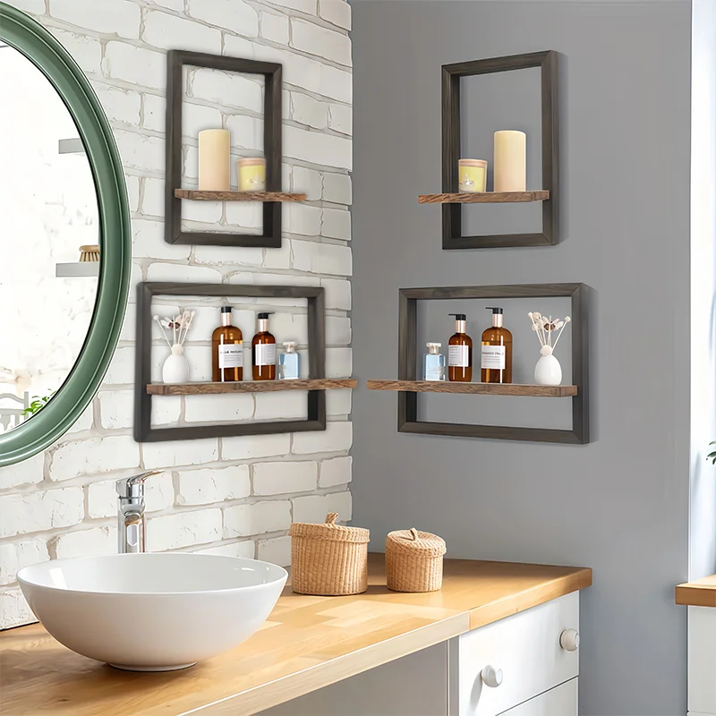 4 قطع أرفف عائمة للجدار، بطول 15.78/8.18 بوصة، أرفف حائط، جدار، منزل، فصول الدراسية، مكتب، ديكور غرفة جمالي، #2