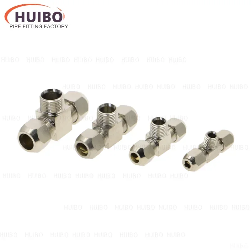 Pneumatic fittings Brass T Type 6 8 10 12mm OD Tube 1/8