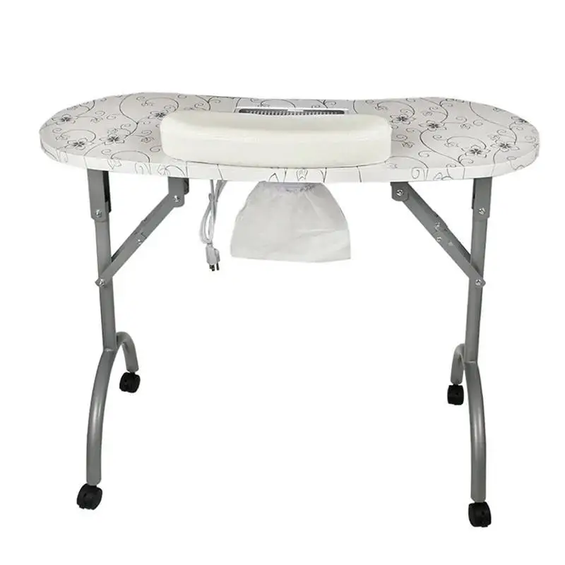 4in1 Rolling Manicure Table Makeup Train Case Foldable Nail Desk Cosmetology Case On Wheels Table