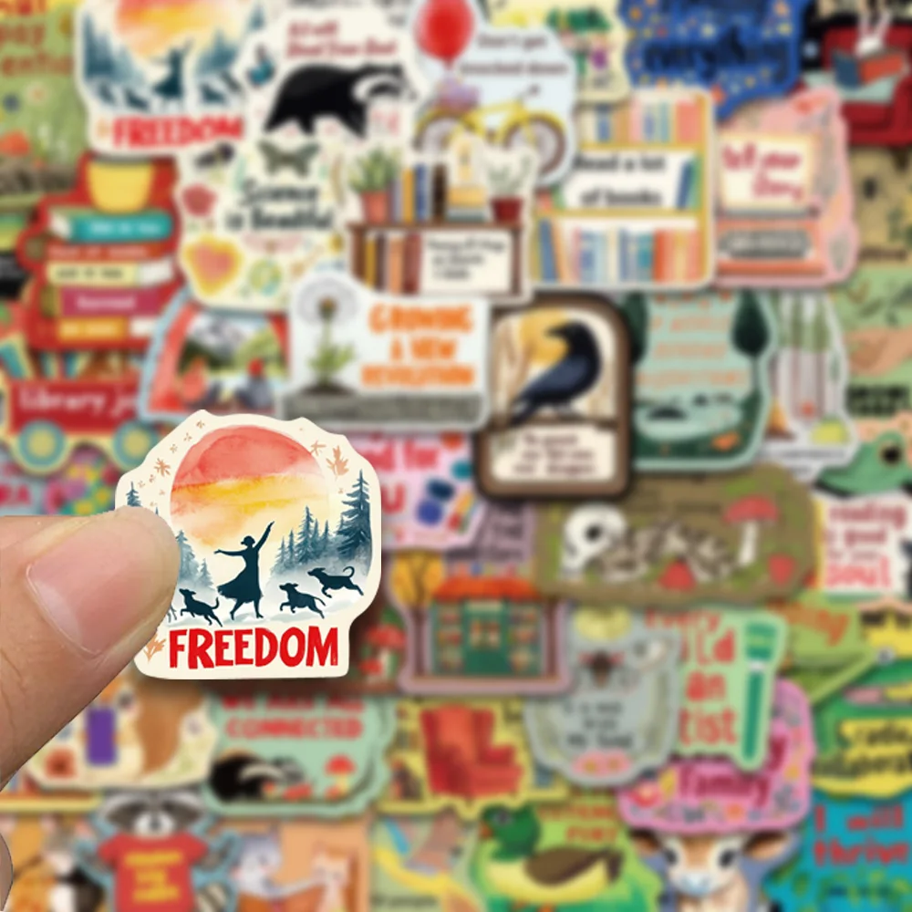 50pcs inspirational graffiti text stickers, decorative stickers for books, notebooks, thermos cups, desks, waterproof stickers