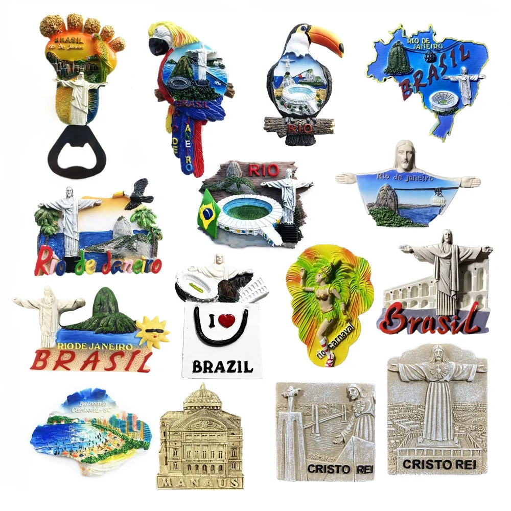 

South America Brazil Tourist Souvenir Magnetic Sticker Fridge Magnetic Refrigerator Decoration Articles Handicraft Gifts