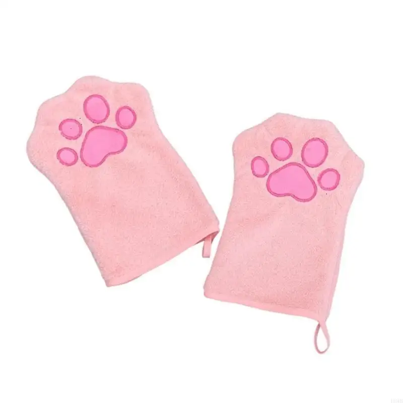 H8WB Durable Pet Glove Towel for Medium to Large Dogs Soft Towel Ensures Fast Drying and Easy Wear Soft Pet Grooming Glove