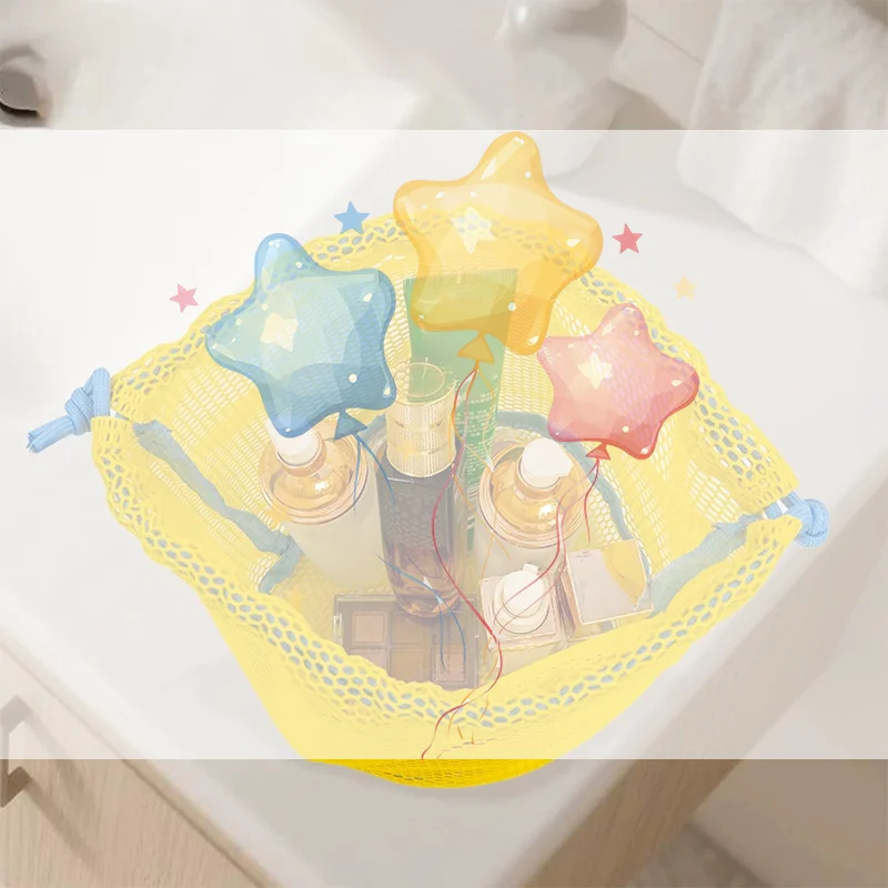 Nylon Mesh Drawstring Storage Pouch Bag Multi Purpose Travel & Outdoor Activity Pouch For Digital Products Makeup Bag