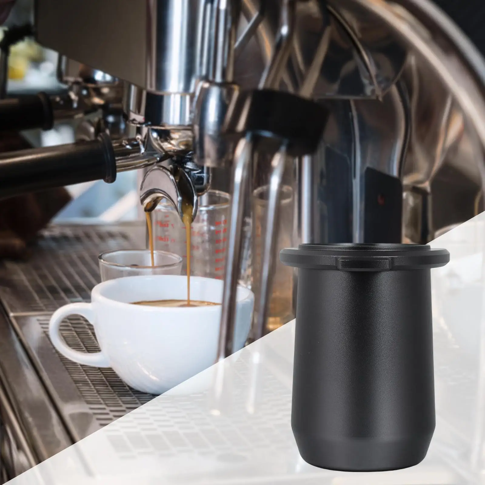 Copo doseador de café 54 calcadeira, acessórios de café de liga de alumínio, preto