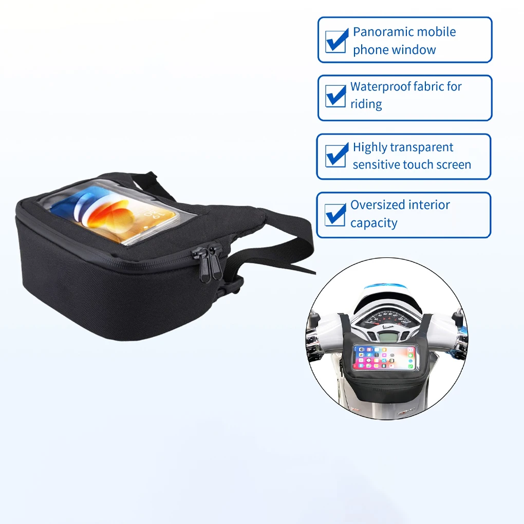 

Waterproof Handlebar Bag Front Basket Portable For Vespa 7"Phones Hiking Cycling Travel Satchel fanny pack Waist Motorcycle Bags