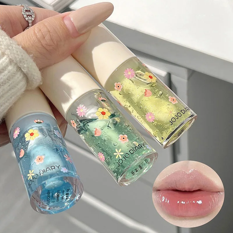 Jiujiu Diary Crystal Jelly Lip Oil — Deeply Hydrating Lip Balm, Moisturizes and Fades Lip Lines, Ideal Lip Base for a Smooth