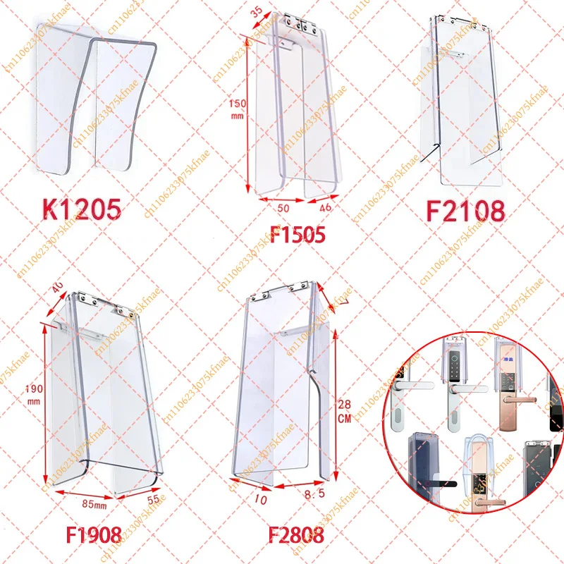 Waterproof Acrylic Cover for Outdoor Smart Lock & Fingerprint Scanner | Clear Flip-Up Rain Shield