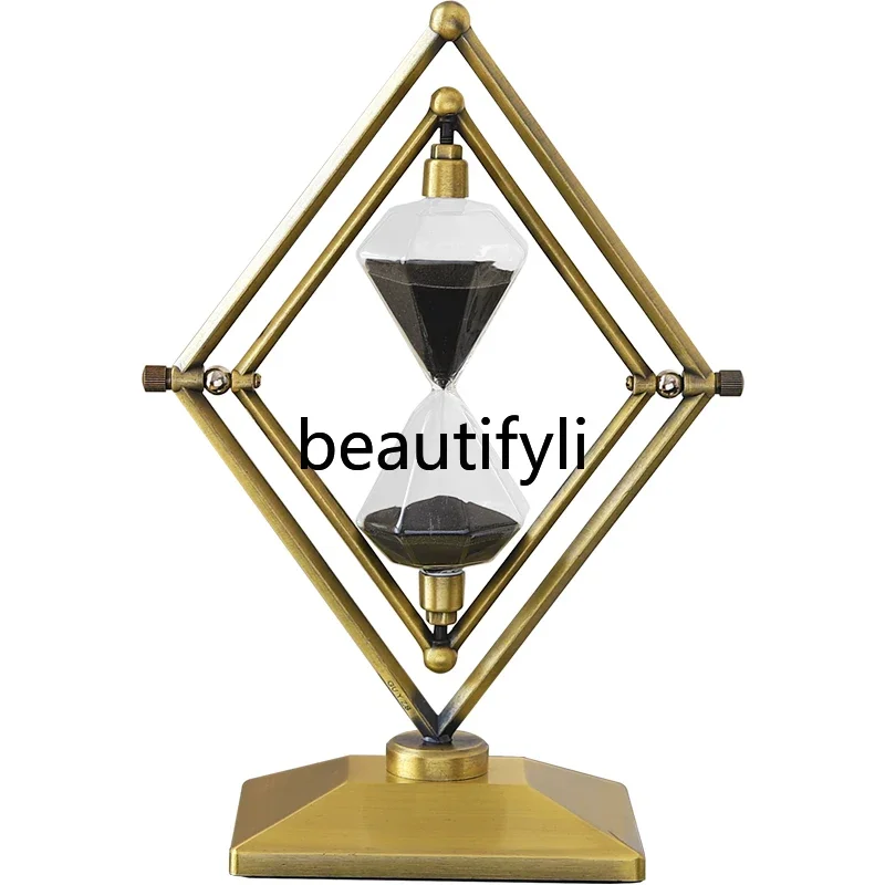 Creative geometric time hourglass timer ornament light luxury soft decoration high-end niche decoration