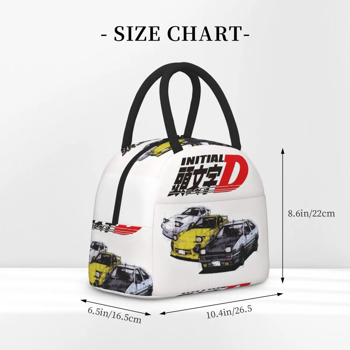 Initial D Neon Ae86 Lunch Bags Insulated Bento Box Waterproof Lunch Tote Leakproof Picnic Bags Thermal Bag for Woman Kids Work