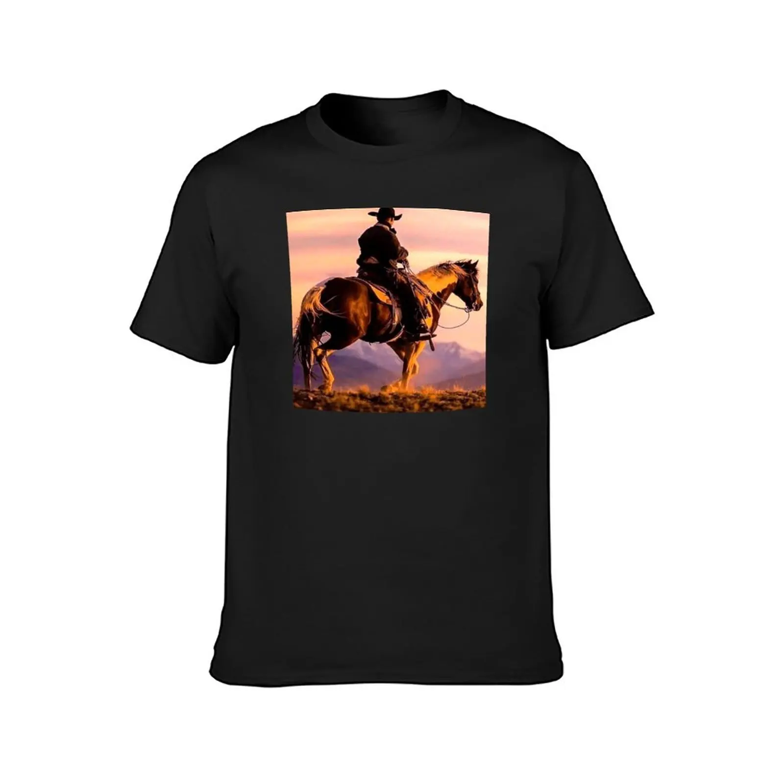 Rodeo Cowboys' T-Shirt hippie clothes customs anime clothes T-shirts for men cotton