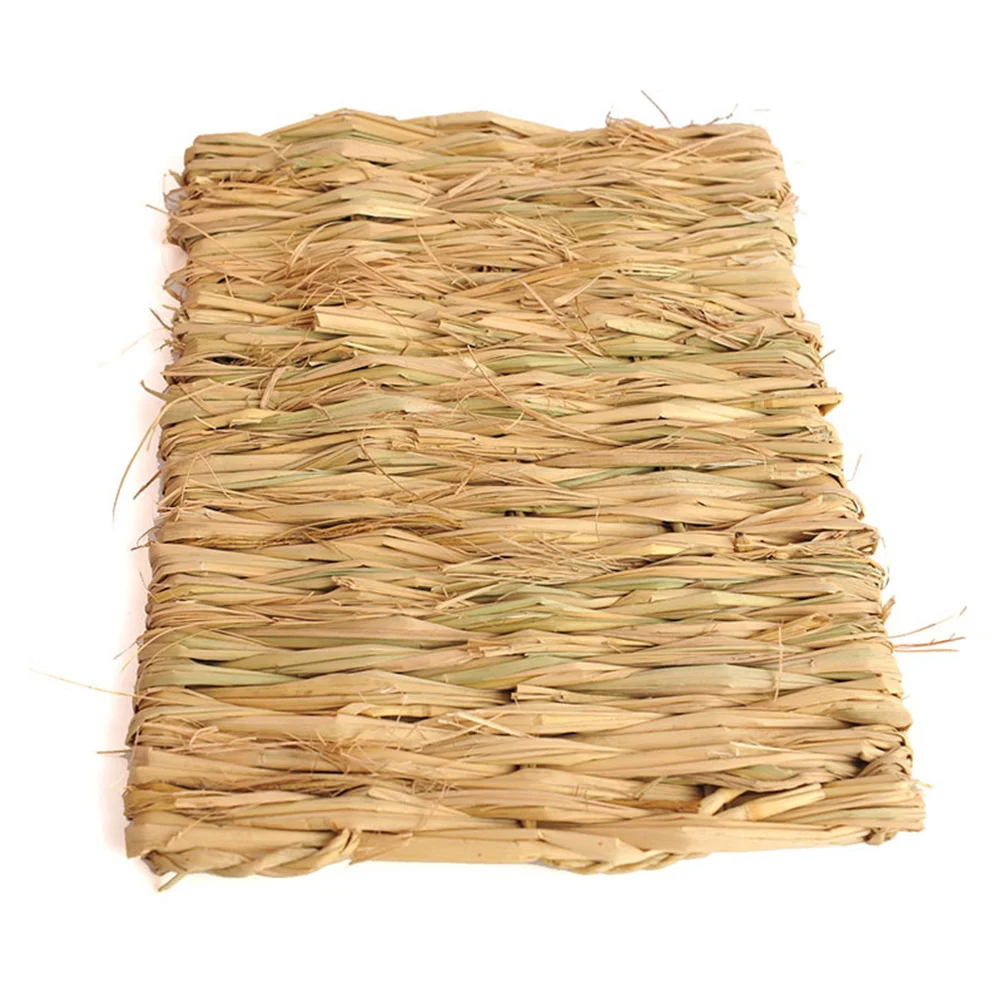 

2pcs Pet Grass 40X28Cm Eco-Friendly Seagrass Fiber Chewable Bunny Bed For Rabbit Hamster Cage Comfort Pad Seagrass Mat Rabbit
