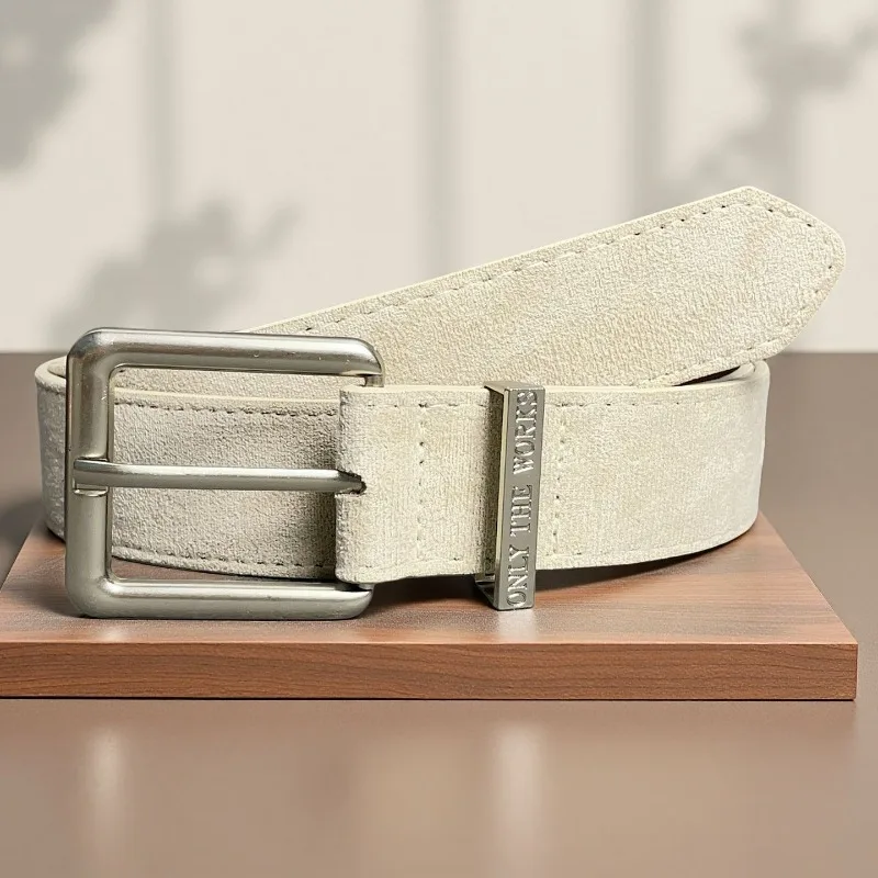 Trendy Satin-Finish Faux Fur Buckle Belt Sophisticated  Minimalist Versatile and Elegant Women's Dress Belt Accessory