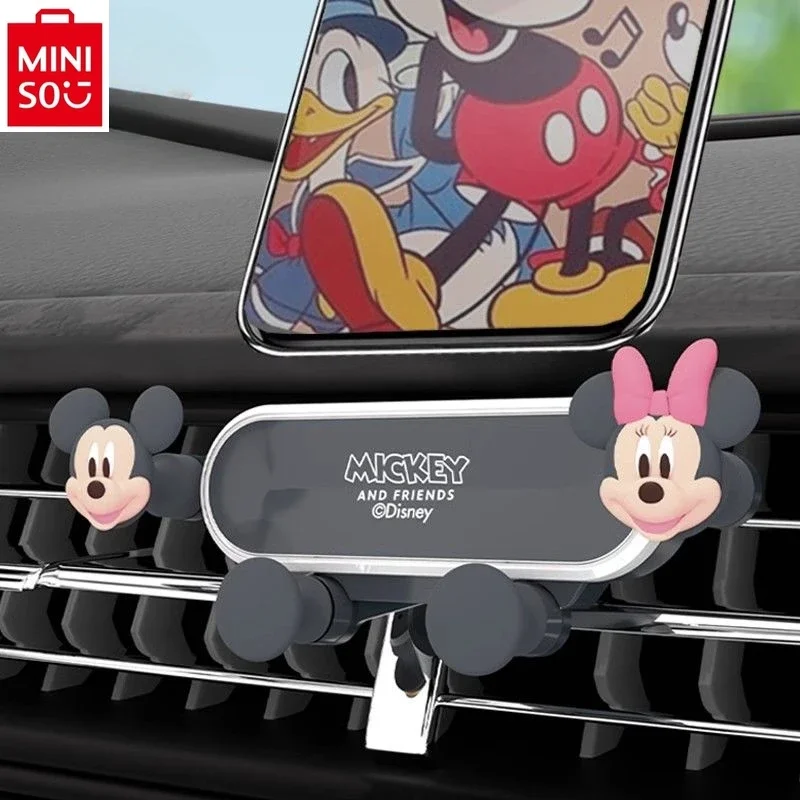 MINISO Disney car navigation air outlet fixed anti shake phone holder universal cartoon Mickey ladies car interior decoration