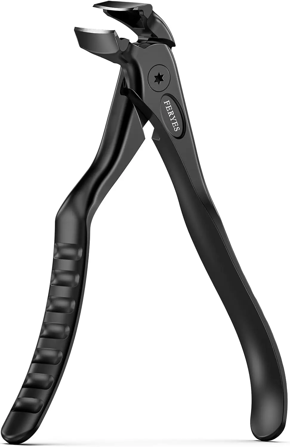 

Ergonomic Non-Slip Long Handle Nail Clippers for Seniors, Angled Head Wide Jaw Toenail Clipper with Catcher