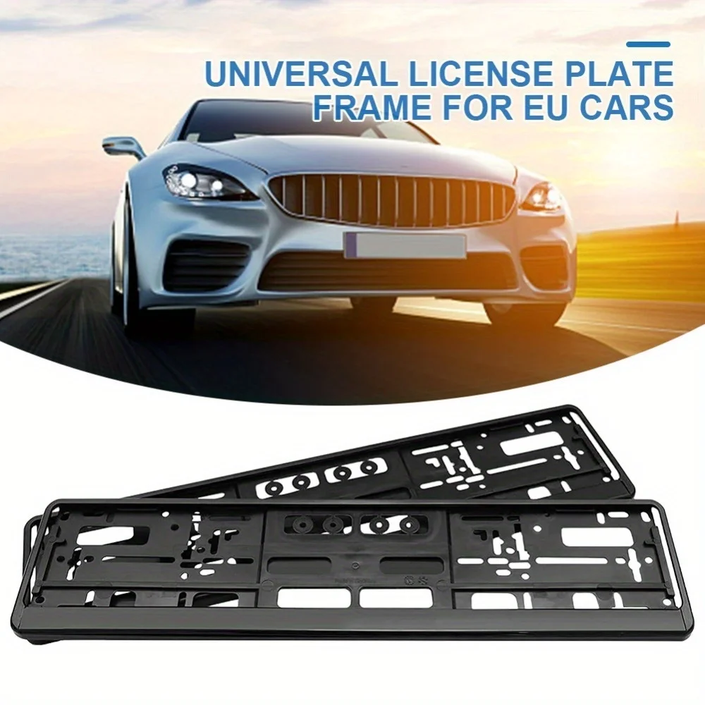 

2pcs Number Plate Holder Black License Plate Holder Mount EU Standard License Plate Frame Cover Anti-corrosion