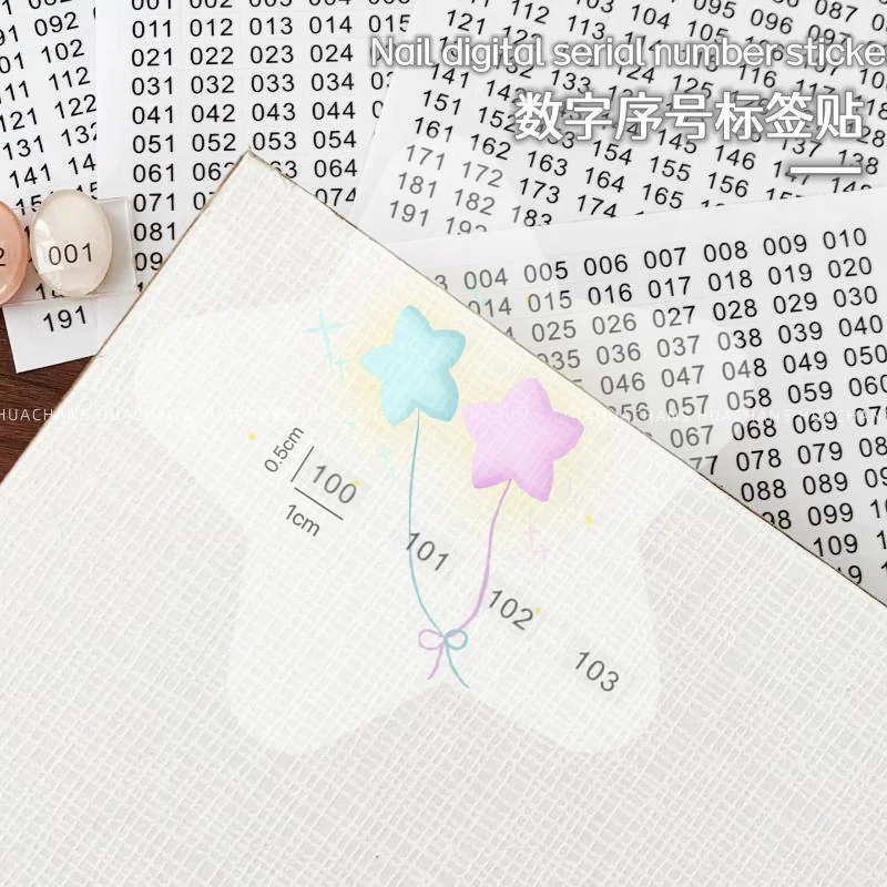Clear Waterproof Number Stickers Easy Peel Off for Nail Polish Gel Varnish Color Sorting DIY Manicure Gift for Beginners