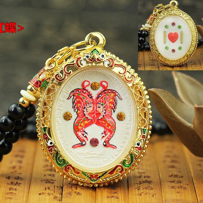

GOOD Asia Thailand temple Goddess of love butterfly Buddha figure Effective Amulet Bring good luck Marriage love