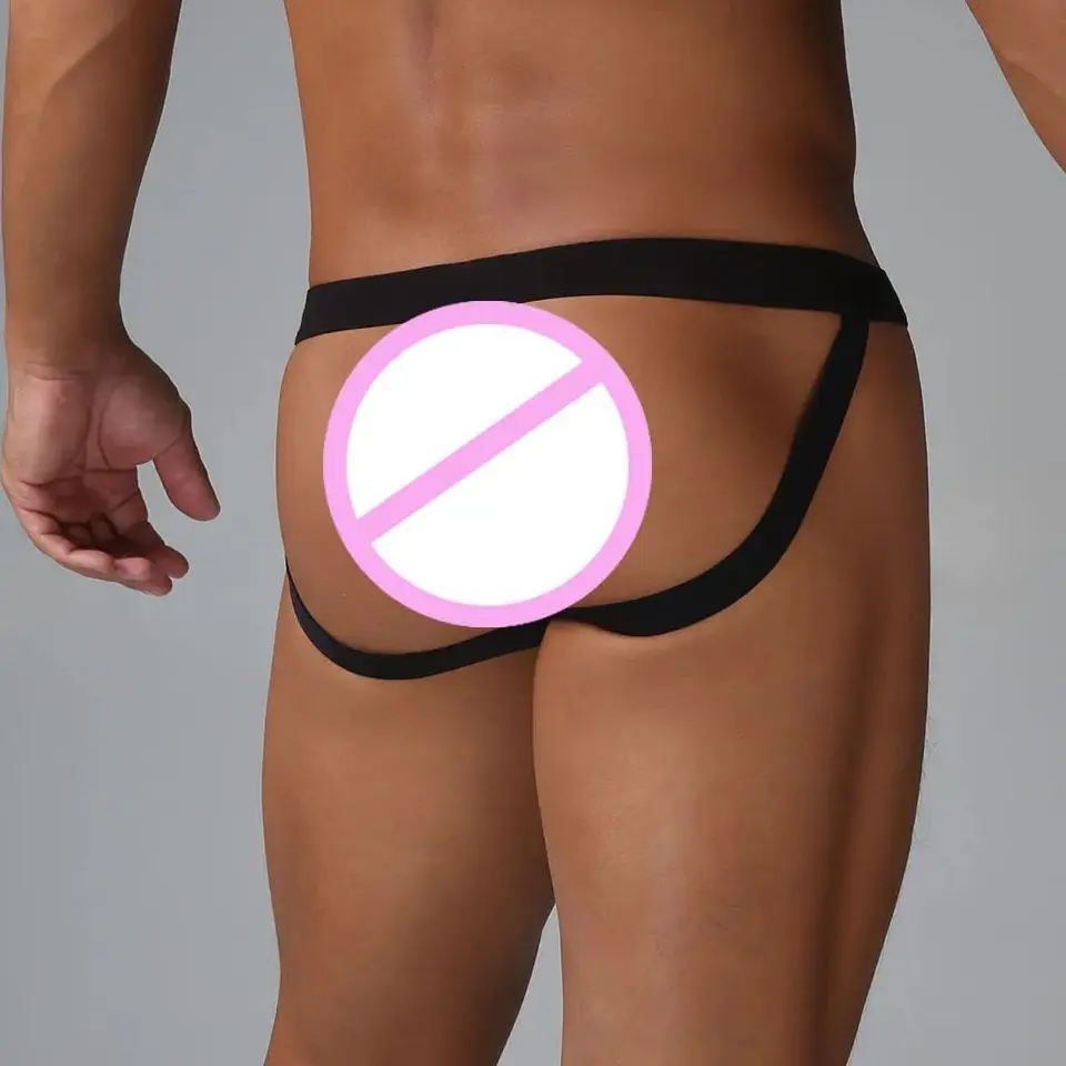 Erkekler Backless Jockstrap İç Giyim Şeffaf Örgü Tanga Seksi Penis Kılıfı Külot Adam Nefes Fishnet G-string Külot