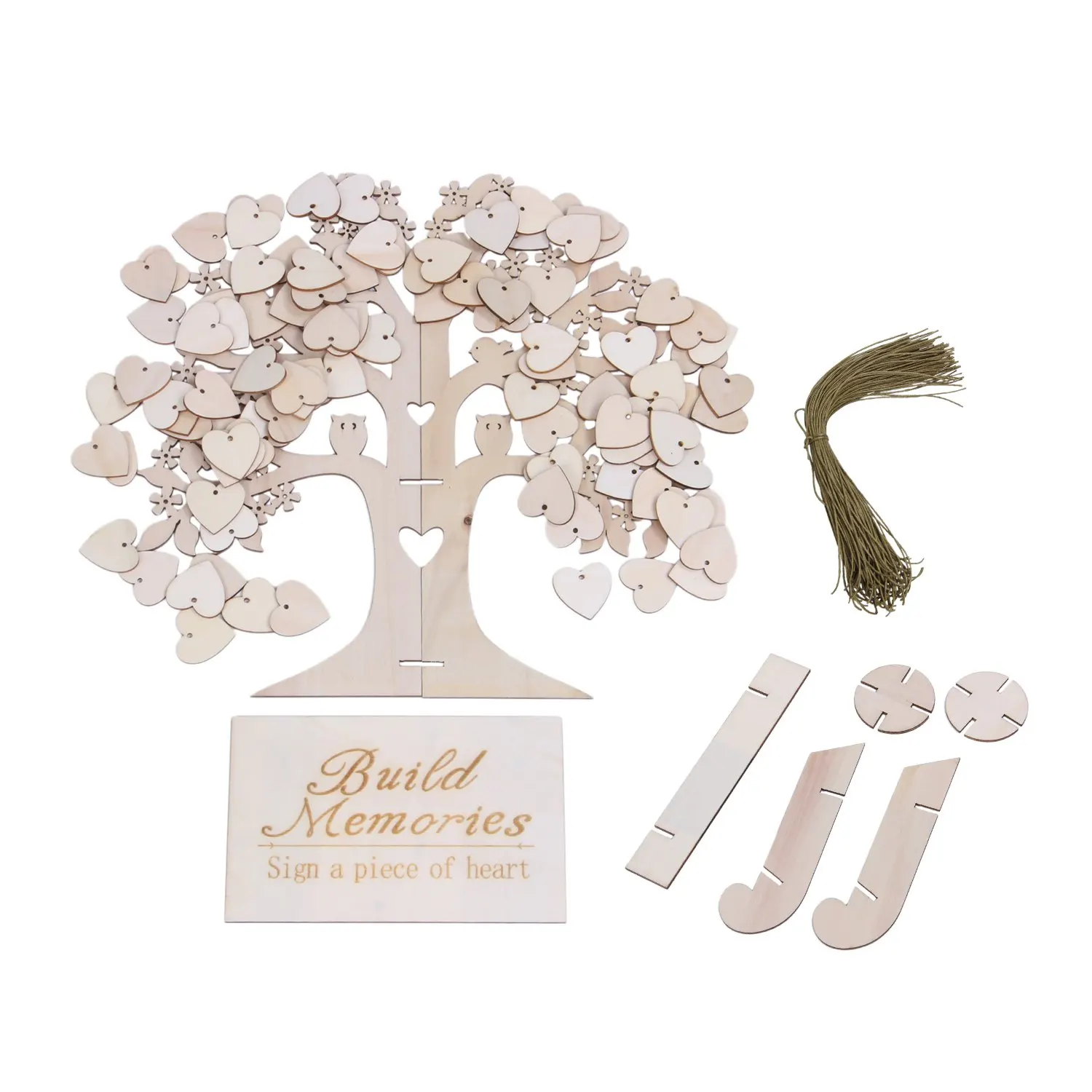 Libro de invitados de boda de árbol familiar, libro de letrero de invitados de madera 3D, decoraciones rústicas para fiestas de boda