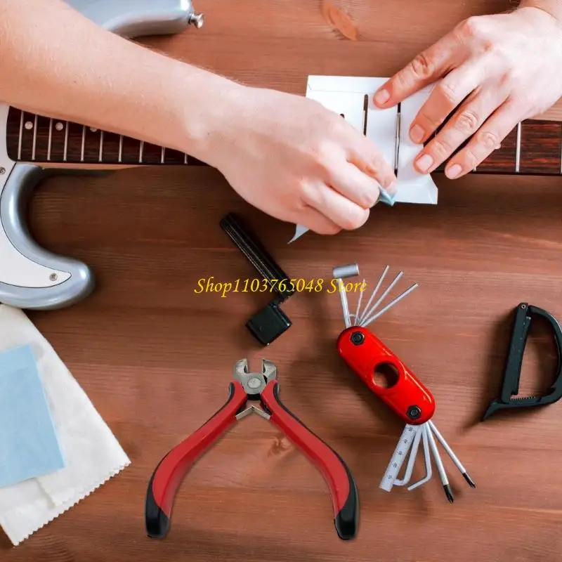 R53E Precisions Crafted String Cutter with Comfortable Grip for Guitar Bass Fret Repair Metal and Rubber Construction