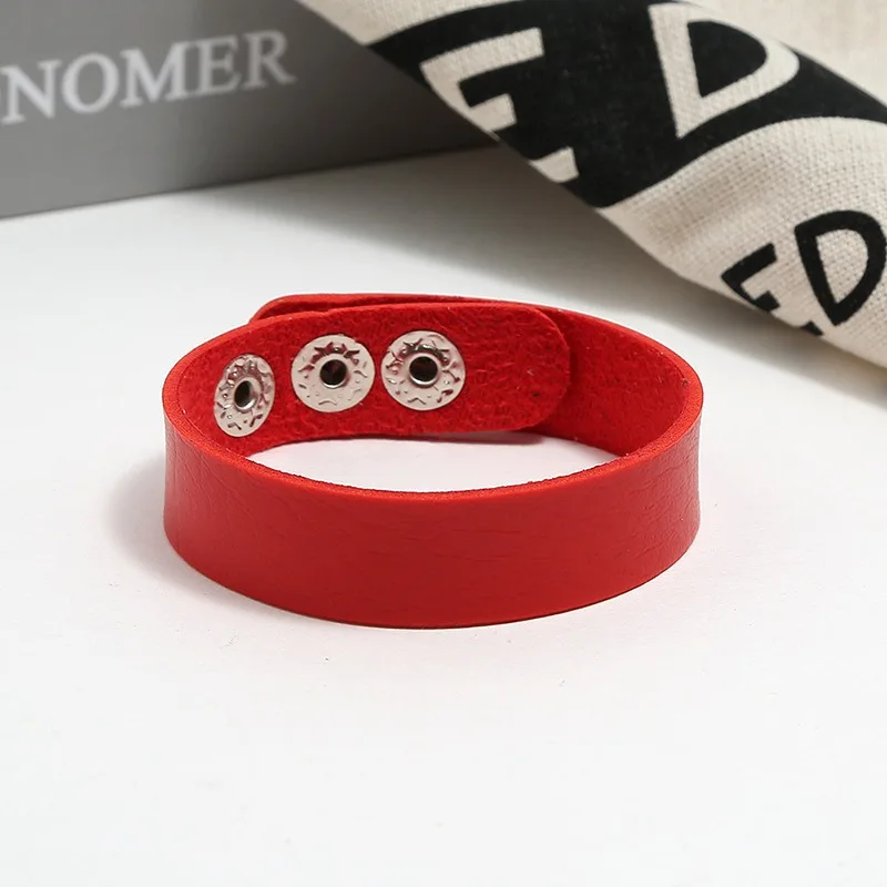 Korean Fashion Adjustable PU Leather Bracelets for Men Women Candy Color Bangles Student\'s Small Gifts Hand Accessories Jewelry
