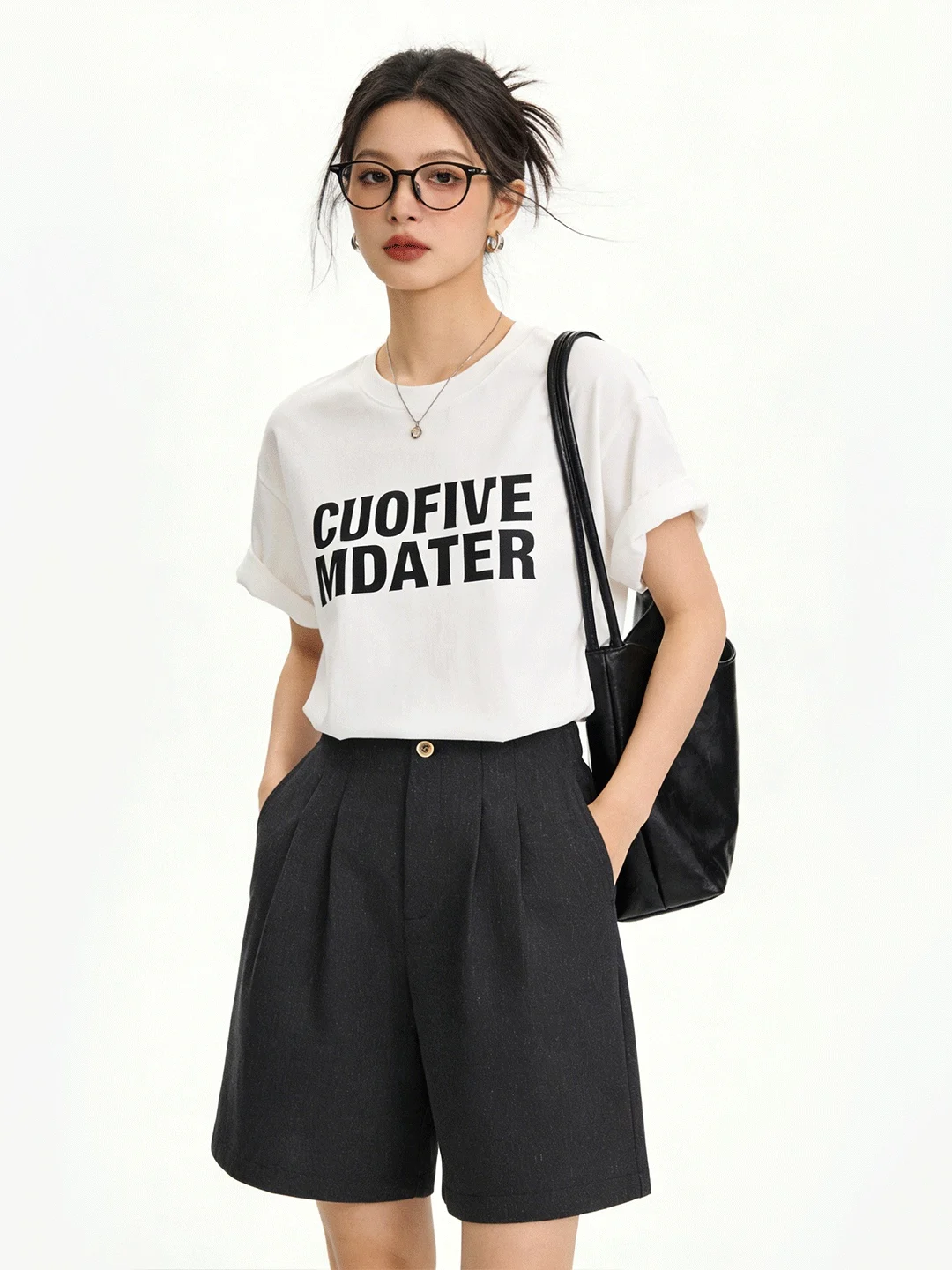 

Повседневные брюки с высокой талией, дышащие, приятные к телу, широкие, универсальные, для поездок на работу, летние, длиной три четверти