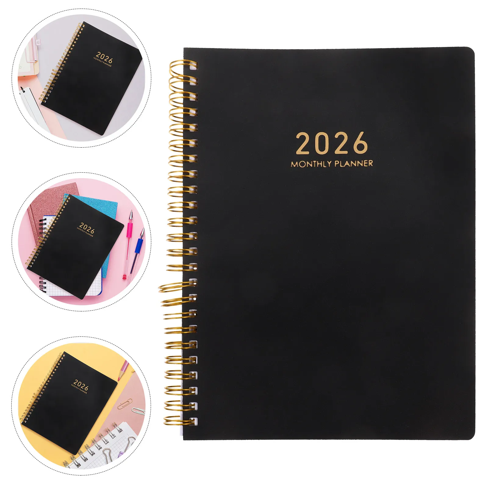 

A5 Daily Agenda Journal Hard Cover Planner Professional Student Teacher Travel-Friendly Productivity Planner 2026 Monthly Weekly