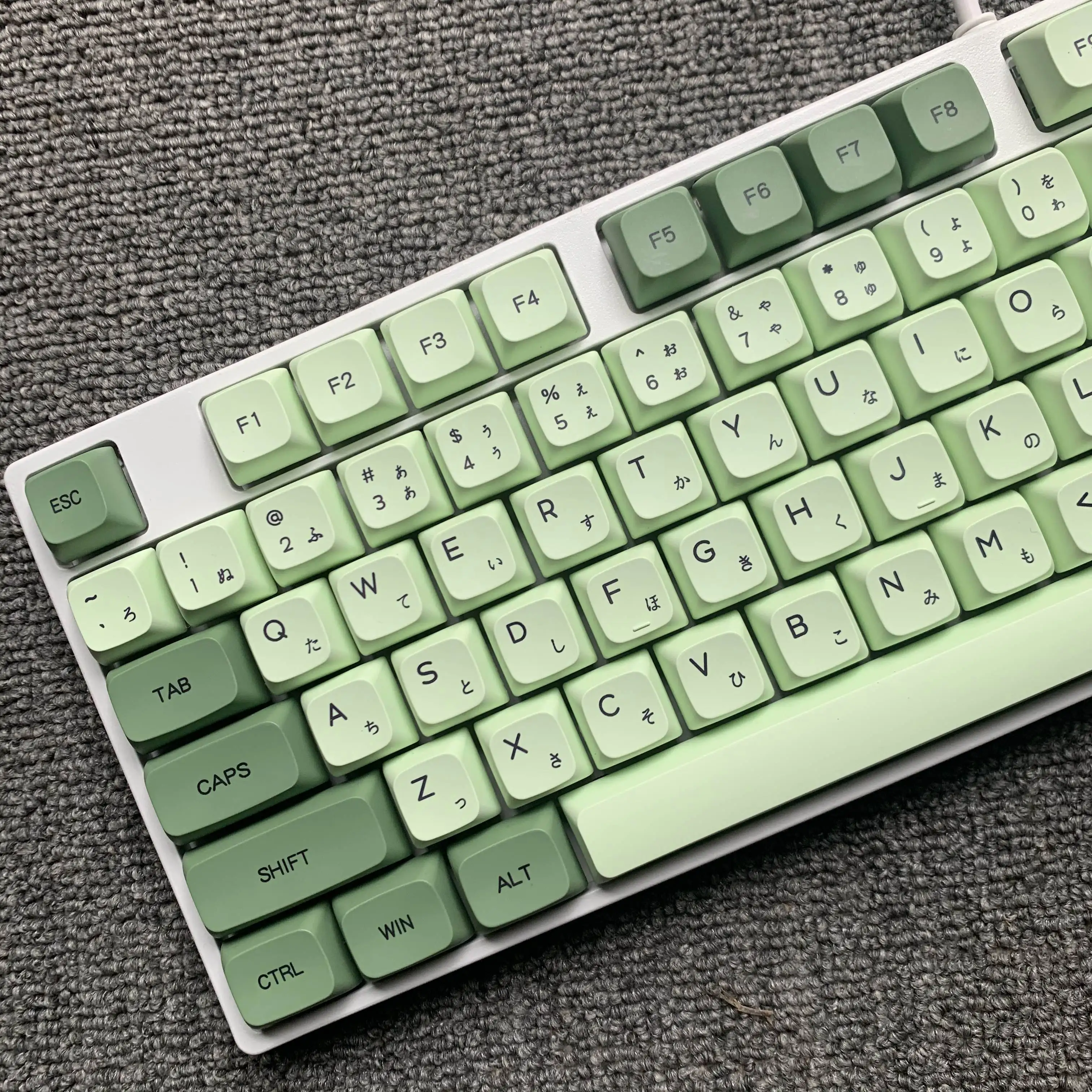 Matcha XDA 프로필 PBT 키캡, 기계식 키보드 맞춤형 키캡, 아랍어, 한국어, 일본어, 러시아어, 태국, 123 키