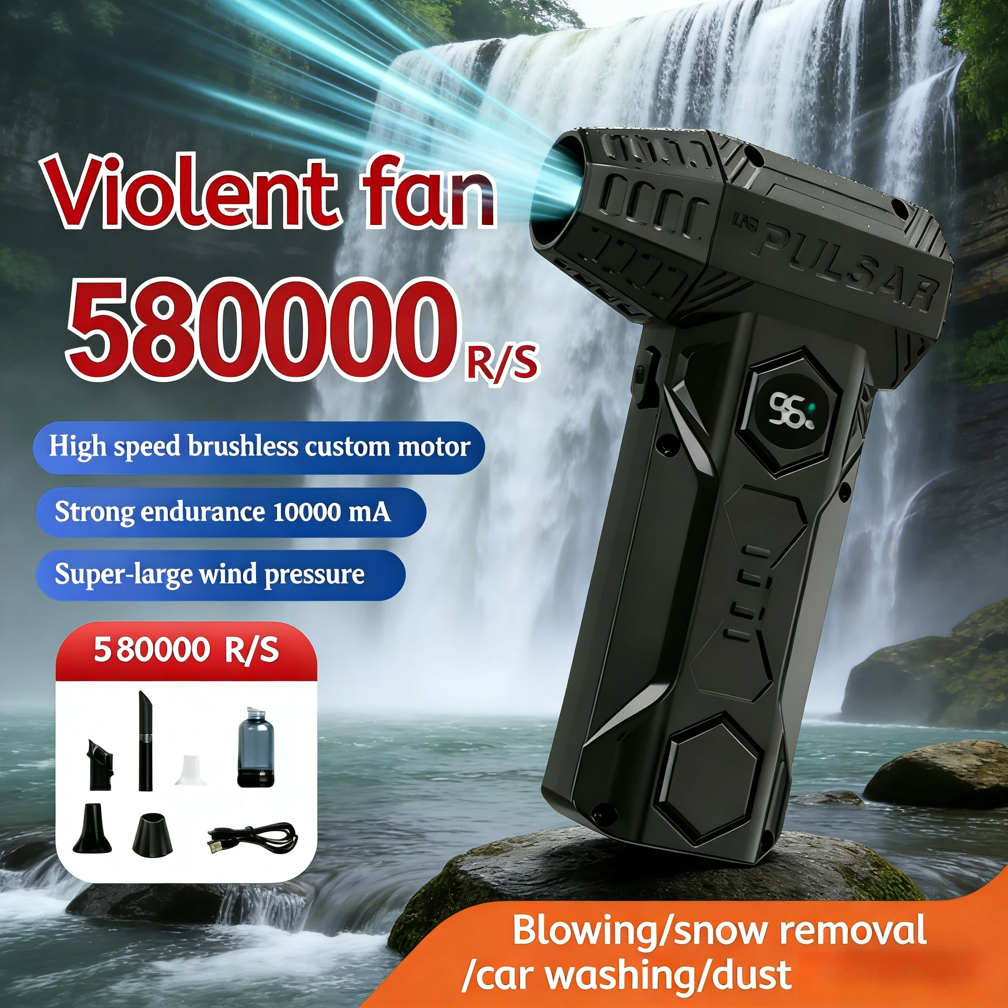 

x11 580000RPM Power Beast 2-in-1 Blower Vacuum | Compressed Air Duster with Battery Display