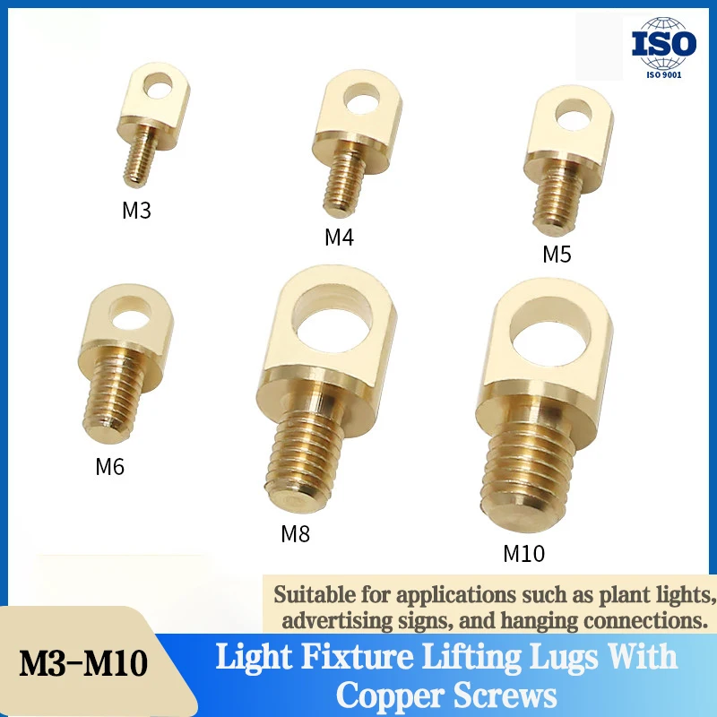 1/3/5/10pcs M3 M4 M5 M6 M8 M10 Brass Screw Threaded Connector Fastener for Pendant Lights Cable Accessories