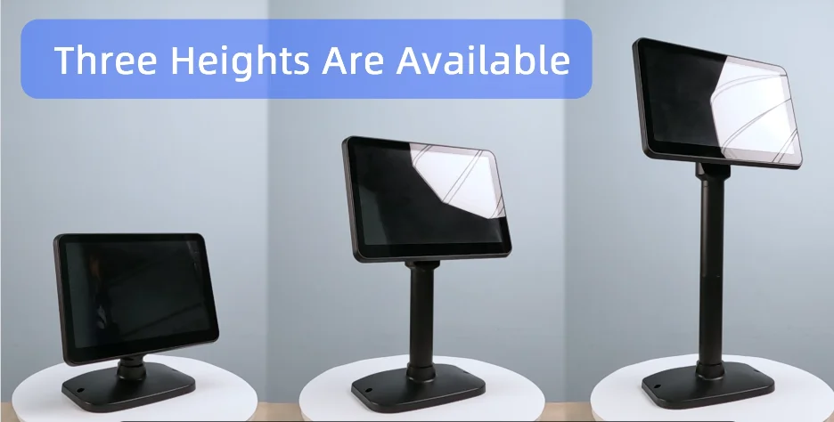 11.6/10.1-inch Pole Display, IPS Customer Display Screen, Floor Standing Pole Advertising Display Screen, VGA/HDM, Touch Enabled