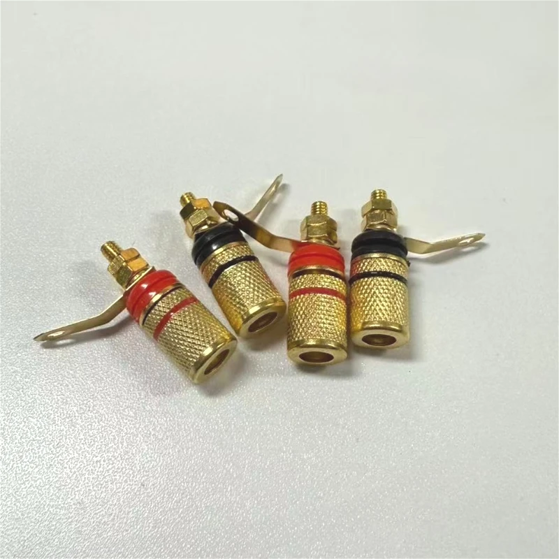 4Pcs Golden 4mm Banana Male Sockets Banana Plug Socket Banana Socket Connector Amplifier Speaker Terminal