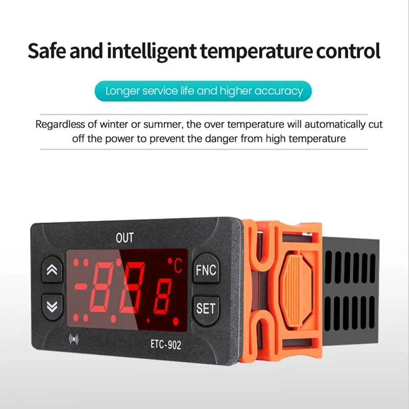 ETC-902 220V AC digitaler Temperatur regler Thermostat Thermo regulator Inkubator mit hoher Präzision Sensor