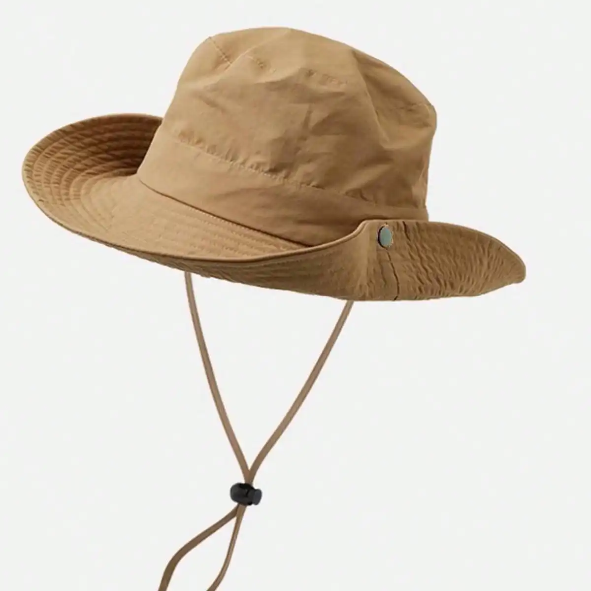 1Pc 3-8Y Boys Girls Quick Dry Bucket Hat Button Rolled Brim Wide Brim Sun Hat Spring Summer Outdoor Hiking Camping Cap